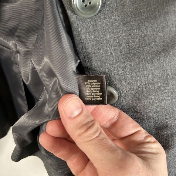 The Limited Blazer Women's 4 Grey 2 Button Front Polyester Suit Jacket - Picture 5 of 9